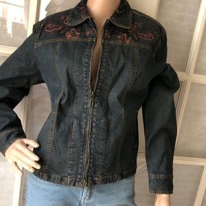 Vintage Coldwater creek embellished Jean jacket